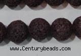 CLV479 15.5 inches 14mm round dyed purple lava beads wholesale