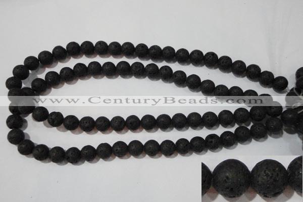 CLV485 15.5 inches 10mm round black lava beads wholesale