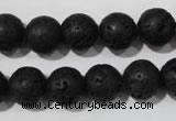 CLV486 15.5 inches 12mm round black lava beads wholesale