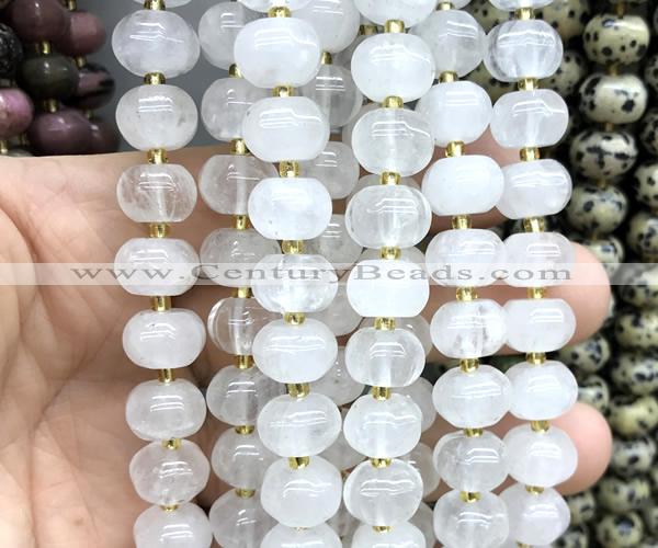 CME399 15 inches 8*12mm pumpkin white crystal beads wholesale