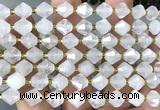 CME451 15 inches 8mm faceted bicone Angola clear quartz beads