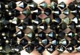 CME468 15 inches 8mm faceted bicone golden obsidian beads