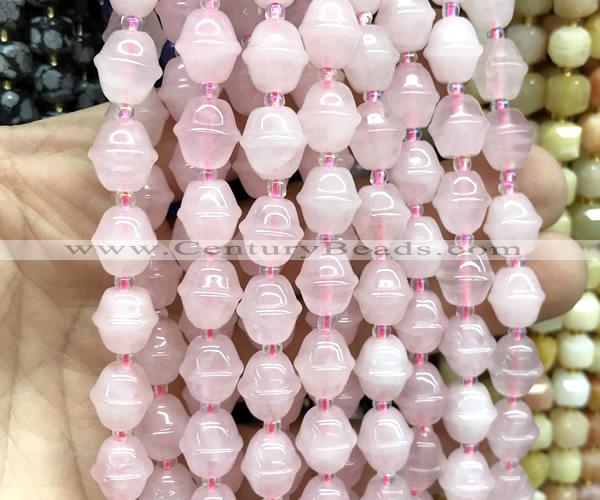 CME601 15 inches 10*11mm bicone rose quartz beads wholesale