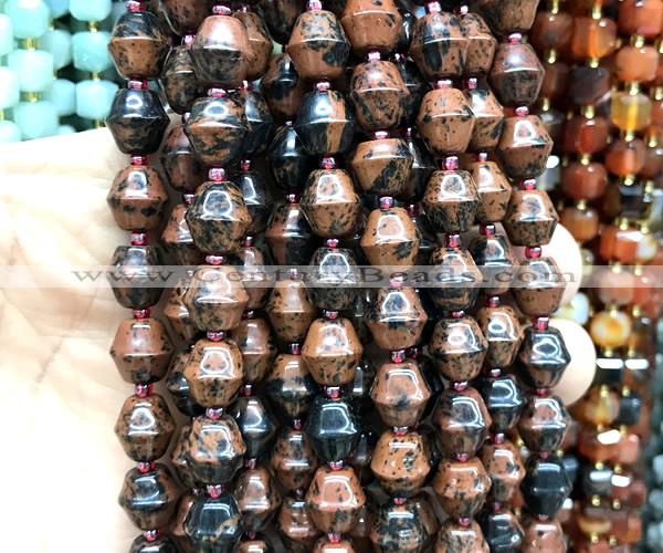 CME632 15 inches 10*11mm bicone blue & brown goldstone beads