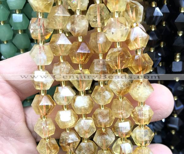 CME804 15 inches 8*10mm faceted bicone citrine gemstone beads