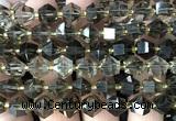 CME805 15 inches 8*10mm faceted bicone smoky quartz beads