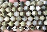 CME808 15 inches 8*10mm faceted bicone seaweed quartz beads