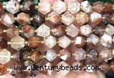 CME813 15 inches 8*10mm faceted bicone red quartz beads