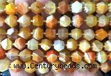 CME832 15 inches 8*10mm faceted bicone orange banded agate beads