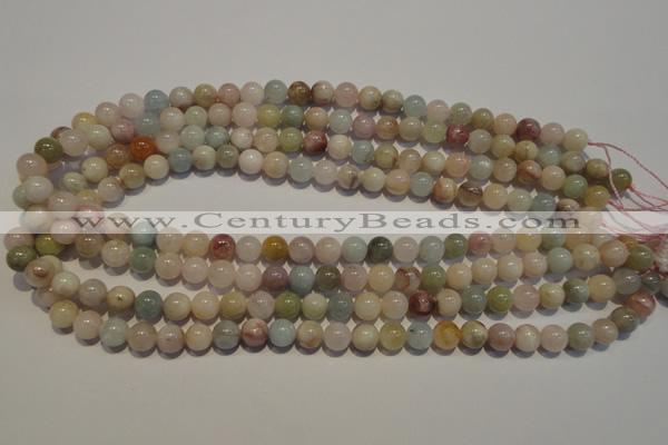 CMG03 15.5 inches 8mm round AB grade natural morganite beads