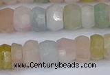 CMG217 15.5 inches 5*9mm faceted rondelle morganite beads