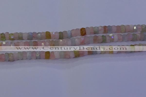 CMG220 15.5 inches 4*6mm faceted rondelle morganite beads