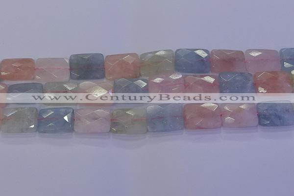 CMG280 15.5 inches 13*18mm faceted rectangle morganite beads