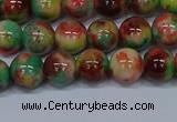 CMJ423 15.5 inches 8mm round rainbow jade beads wholesale