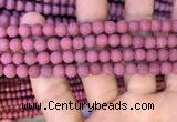 CMJ831 15.5 inches 6mm round matte Mashan jade beads wholesale