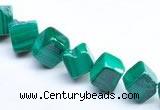 CMN12 A grade 6*6mm cubic natural malachite beads Wholesale