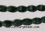 CMN225 15.5 inches 8*12mm faceted rice natural malachite beads