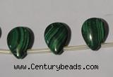 CMN324 Top-drilled 15*20mm flat teardrop natural malachite beads