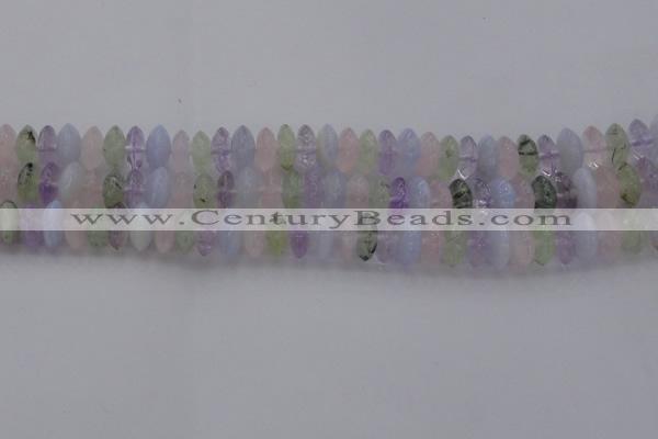 CMQ262 15.5 inches 5*12mm rondelle multicolor quartz beads