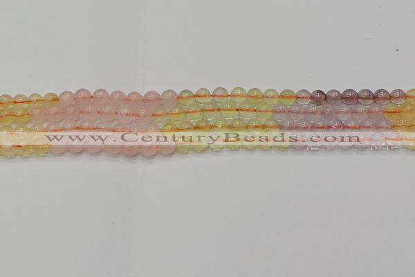 CMQ321 15.5 inches 6mm round mixed quartz beads wholesale