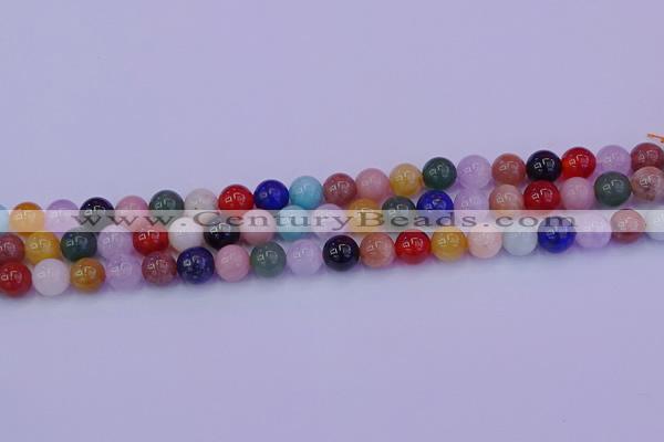 CMQ347 15.5 inches 8mm round mixed quartz gemstone beads