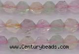 CMQ366 15.5 inches 6mm faceted nuggets mixed quartz beads