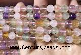 CMQ531 15.5 inches 8mm faceted round colorfull quartz beads