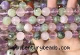 CMQ539 15.5 inches 12mm faceted round colorfull quartz beads