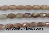 CMS100 15.5 inches 6*9mm faceted rice moonstone gemstone beads