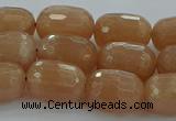 CMS1099 15.5 inches 10*14mm faceted rice moonstone gemstone beads
