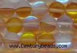 CMS1539 15.5 inches 12mm round matte synthetic moonstone beads