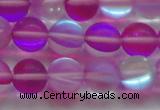 CMS1549 15.5 inches 12mm round matte synthetic moonstone beads