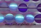 CMS1579 15.5 inches 12mm round matte synthetic moonstone beads