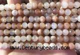 CMS1891 15.5 inches 6.5mm faceted round rainbow moonstone beads