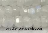 CMS1910 15.5 inches 4.5*6mm faceted rondelle white moonstone beads