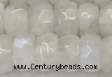 CMS1912 15.5 inches 6*10mm faceted rondelle white moonstone beads