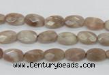 CMS33 15.5 inches 8*10mm faceted oval moonstone gemstone beads