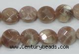 CMS45 15.5 inches 12mm faceted coin moonstone gemstone beads