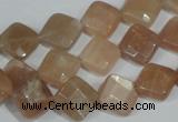 CMS550 15.5 inches 10*10mm faceted diamond moonstone beads wholesale