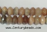 CMS565 15.5 inches 6*10mm faceted rondelle moonstone beads wholesale