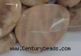 CMS57 15.5 inches 30*40mm faceted flat teardrop moonstone beads