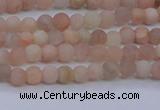 CMS600 15.5 inches 4mm round matte natural moonstone beads