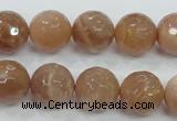 CMS62 15.5 inches 14mm faceted round moonstone gemstone beads