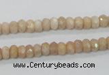 CMS66 15.5 inches 4*6mm faceted rondelle moonstone gemstone beads