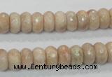 CMS67 15.5 inches 5*10mm faceted rondelle moonstone gemstone beads