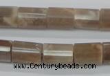 CMS77 15.5 inches 10*14mm faceted column moonstone gemstone beads