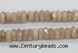 CMS98 15.5 inches 4*8mm faceted rondelle moonstone gemstone beads