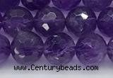 CNA1172 15.5 inches 8mm faceted round natural amethyst beads