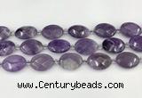 CNA1202 15.5 inches 18*25mm faceted oval amethyst beads