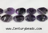 CNA1213 15.5 inches 25*35mm - 30*40mm faceted freefrom amethyst beads